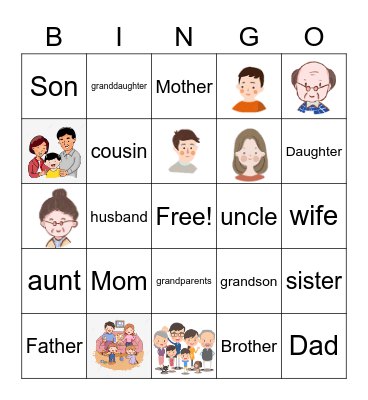 My  Family Bingo Card