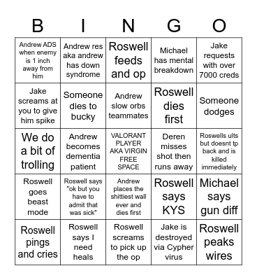 Epic gaming moment Bingo Card