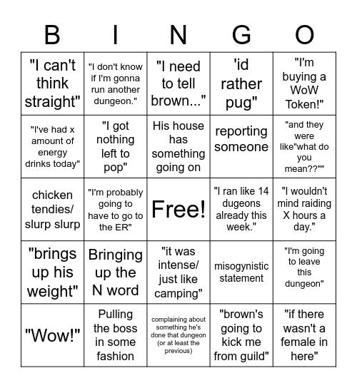 Snortie Bingo!!! Bingo Card