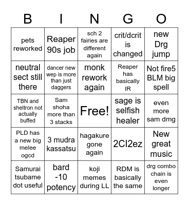 Liveletter Copium Bingo Card