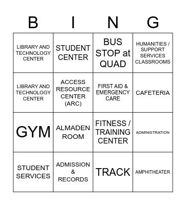 MPC Scavenger Hunt Bingo Card