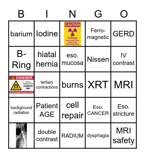 GI Radiology Bingo Card