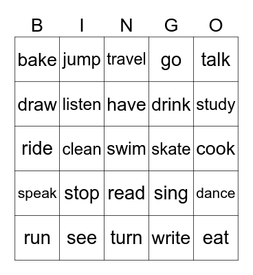 past and present matching bingo Card