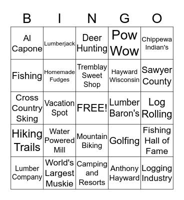 Hayward Bingo Card