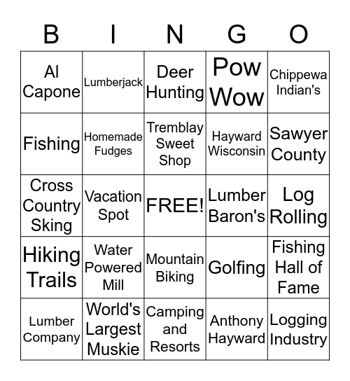 Hayward Bingo Card