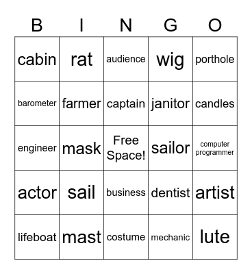 SM 5b, Units 5-9, Vocabulary Bingo Card