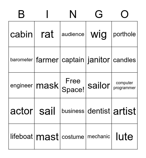 SM 5b, Units 5-9, Vocabulary Bingo Card