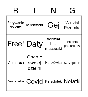 Perz Bingo Card