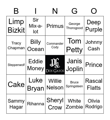 v71 CAR SONGS Bingo Card