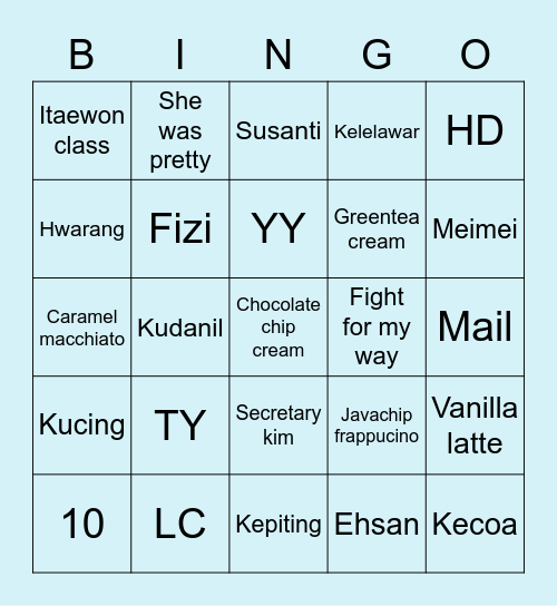 Livia's Bingo Card