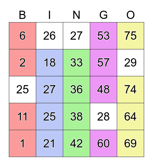 Bingo Blackout Bingo Card