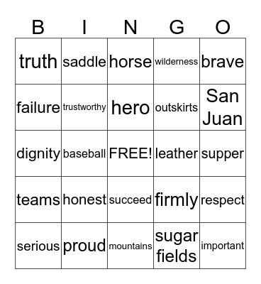 Pride of Puerto Rico - Roberto Clemente Bingo Card