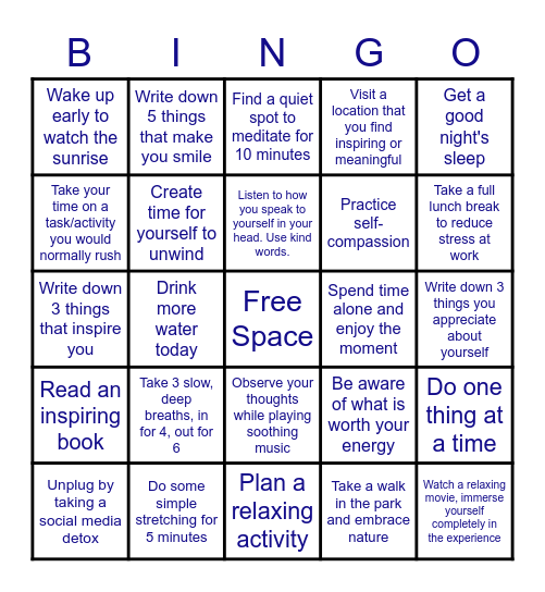 Make Yourself A Priority! Bingo Card