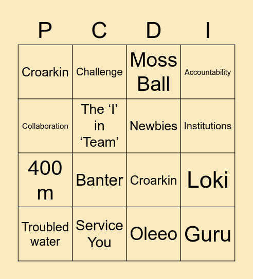 Clickety Click! Bingo Card