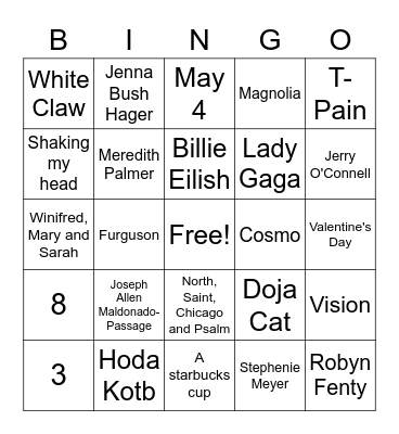 EverGreen Bingo! Bingo Card