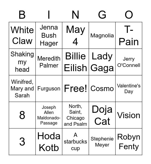 EverGreen Bingo! Bingo Card