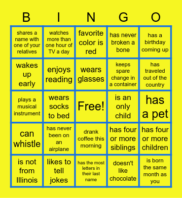 FIND SOMEONE WHO... Bingo Card