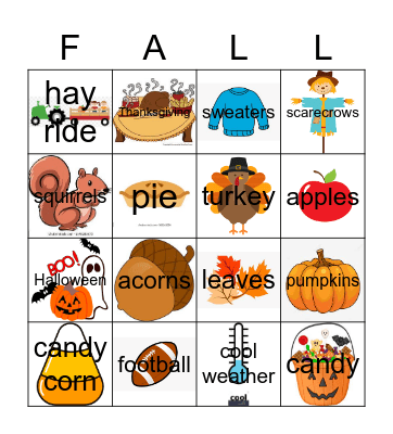 Fall Bingo Card