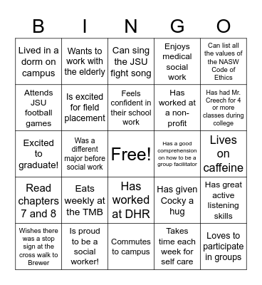 Ice Breaker Bingo Card