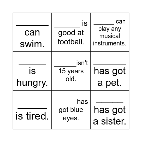 Find someone who... Bingo Card