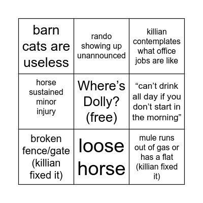 victoria’s at another horse show Bingo Card