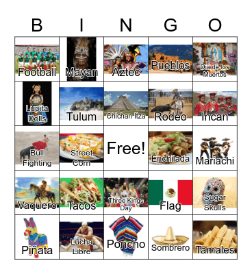 Mexico Bingo Card