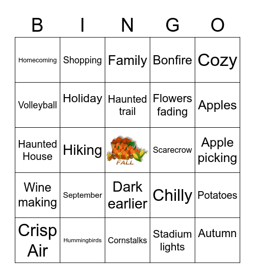 Seasons Change Bingo Card