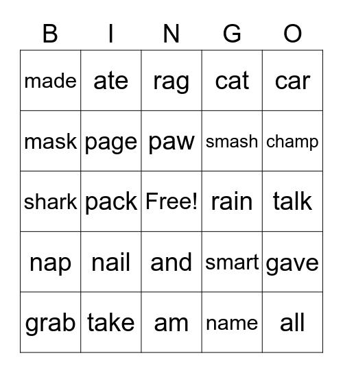 a Keywords Bingo Card