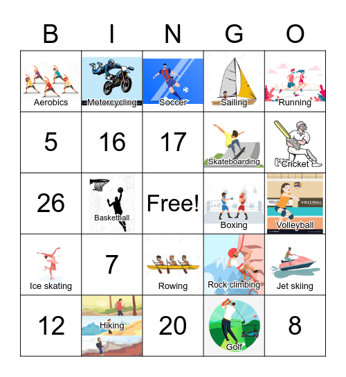 Sports Bingo Card