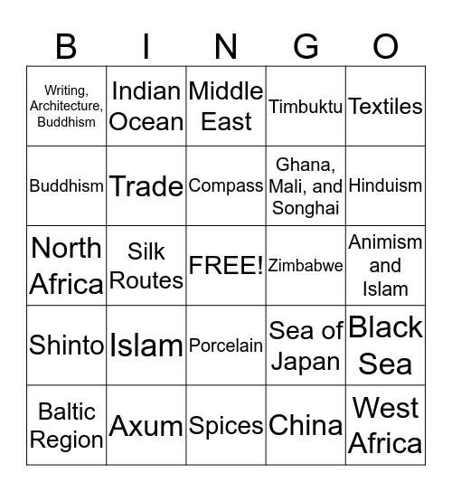WHI. 10 - Empires of the Eastern Hemisphere Bingo Card