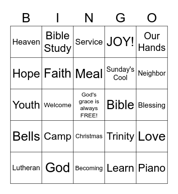 God's Work. Our Hands.        CLC Bingo! Bingo Card