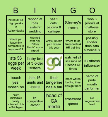 Good Apple Fun Facts Bingo Card