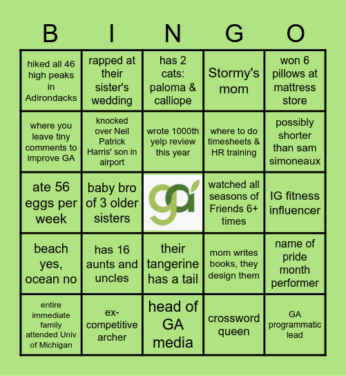 Good Apple Fun Facts Bingo Card