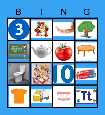 TEACHER THOMAS LETTER T Bingo Card