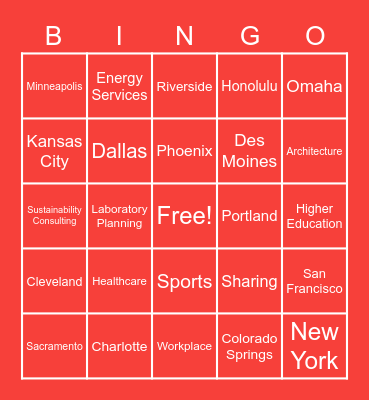 DLR Group Bingo Card