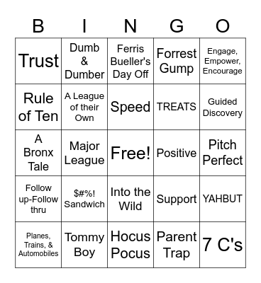 Famous Buses of Hollywood Bingo Card