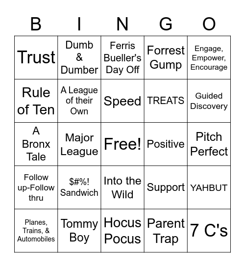 Famous Buses of Hollywood Bingo Card