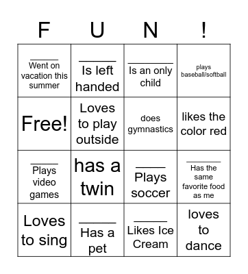 find someone who Bingo Card