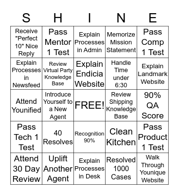 Younique Bingo Card