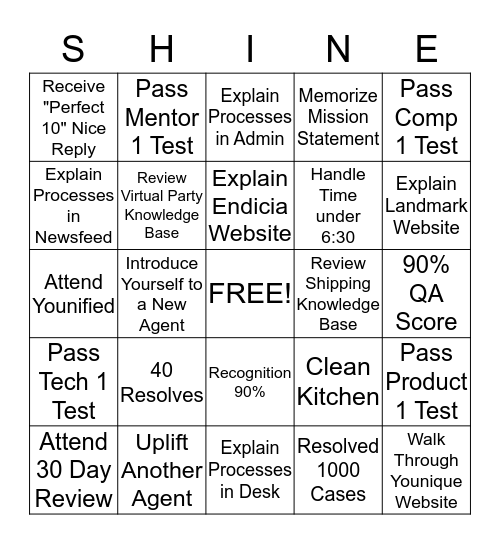 Younique Bingo Card