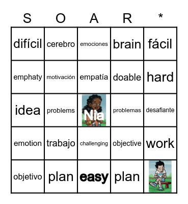 El objetivo adecuado para mi. / The right goal for me. Bingo Card