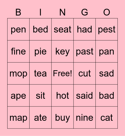 Hazel Bingo Card