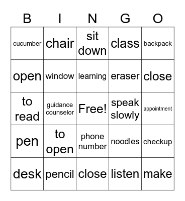 ELD - Period 3 Bingo Card