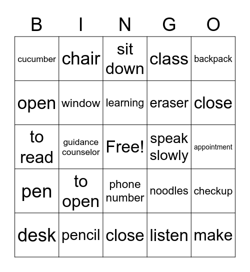 ELD - Period 3 Bingo Card