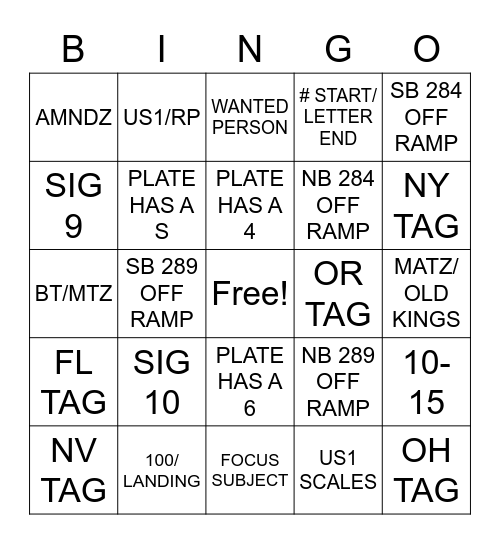 LPR MADNESS Bingo Card