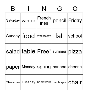 Bingo Card