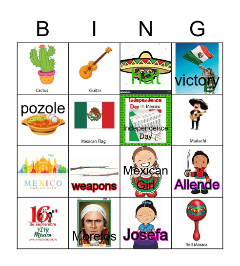Mexican Independence Day ++ Bingo Card