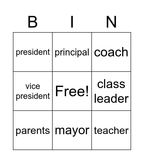 Follow the Leaders! Bingo Card