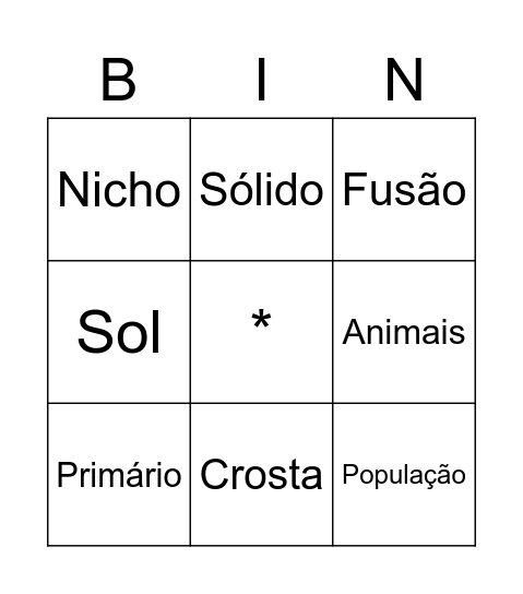 Bingo! Bingo Card