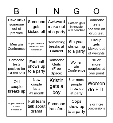 UW Swim and Dive Bingo 2021-2022 Bingo Card
